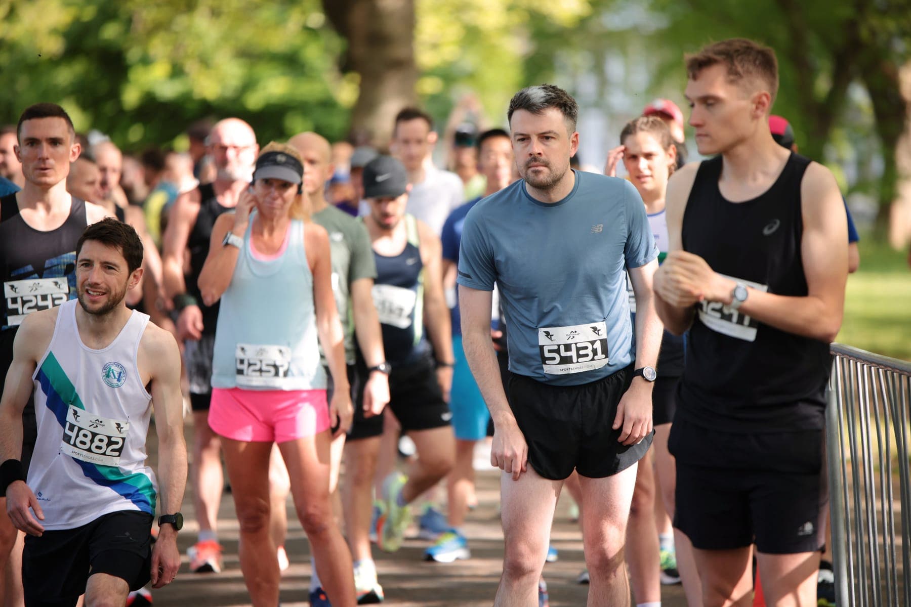 Runners heading to the start line of a RunThrough race